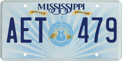 MS license plate AET479