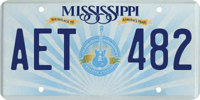 MS license plate AET482