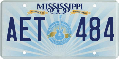 MS license plate AET484
