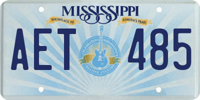 MS license plate AET485