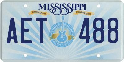 MS license plate AET488