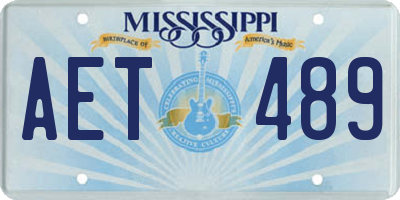 MS license plate AET489