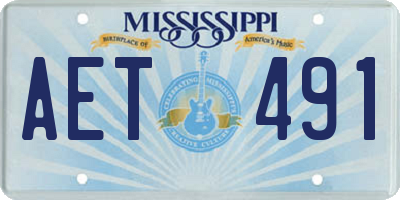 MS license plate AET491