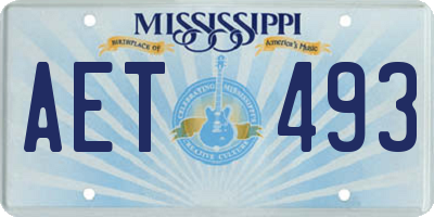 MS license plate AET493