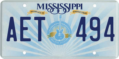 MS license plate AET494