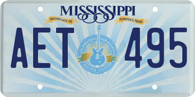 MS license plate AET495
