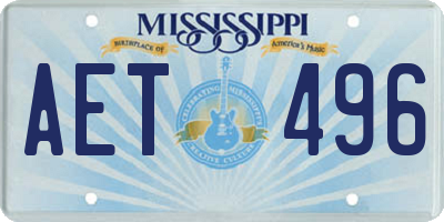 MS license plate AET496