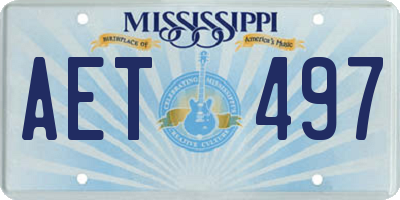 MS license plate AET497