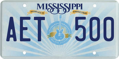 MS license plate AET500