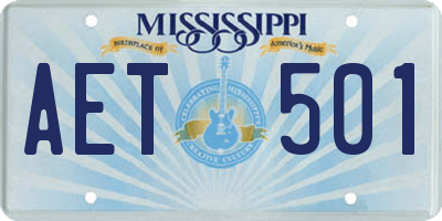 MS license plate AET501
