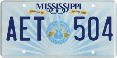MS license plate AET504