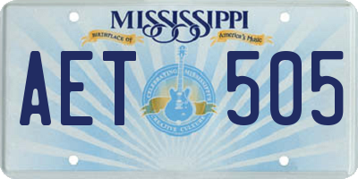MS license plate AET505
