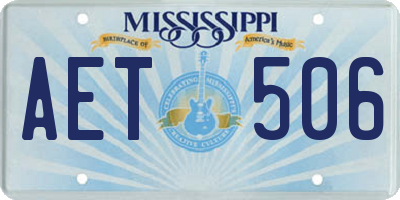 MS license plate AET506