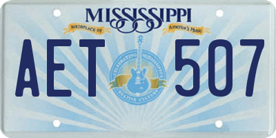 MS license plate AET507