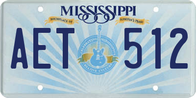 MS license plate AET512