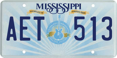 MS license plate AET513