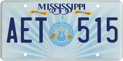 MS license plate AET515
