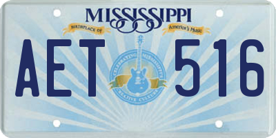 MS license plate AET516