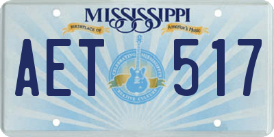 MS license plate AET517
