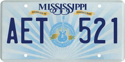 MS license plate AET521