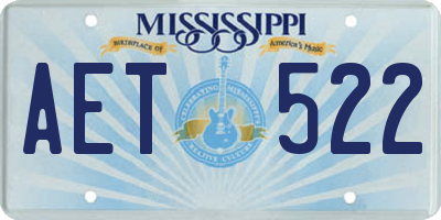 MS license plate AET522