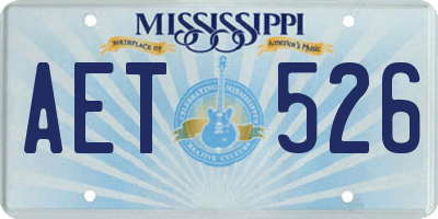 MS license plate AET526