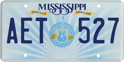 MS license plate AET527