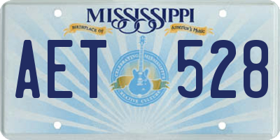 MS license plate AET528
