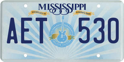 MS license plate AET530