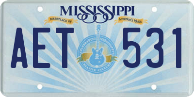 MS license plate AET531