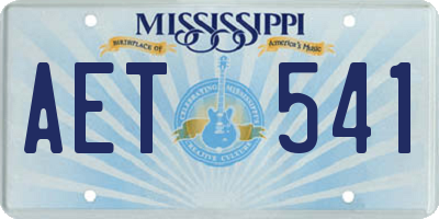 MS license plate AET541