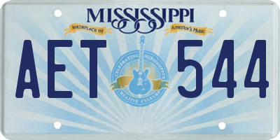 MS license plate AET544