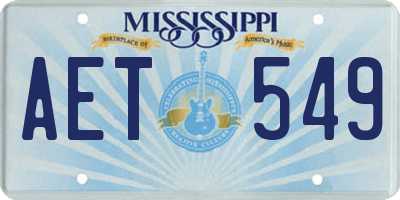 MS license plate AET549