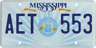 MS license plate AET553