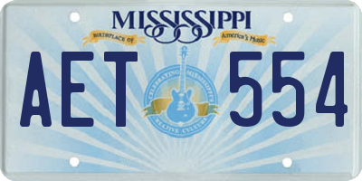 MS license plate AET554