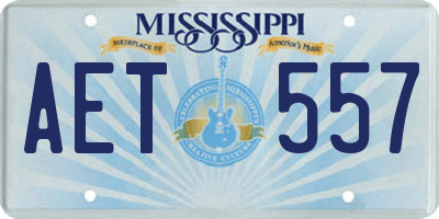 MS license plate AET557