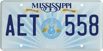 MS license plate AET558