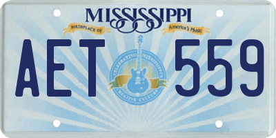 MS license plate AET559