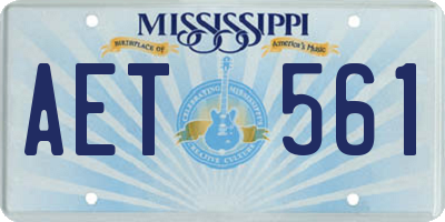 MS license plate AET561
