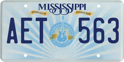 MS license plate AET563