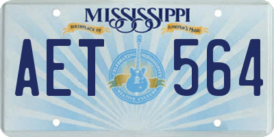 MS license plate AET564