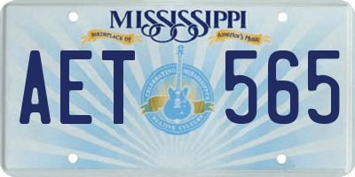 MS license plate AET565