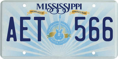 MS license plate AET566
