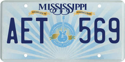 MS license plate AET569