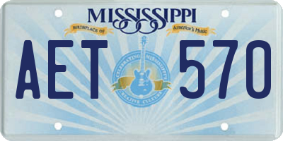 MS license plate AET570