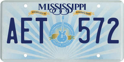 MS license plate AET572