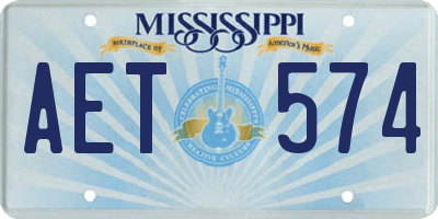 MS license plate AET574