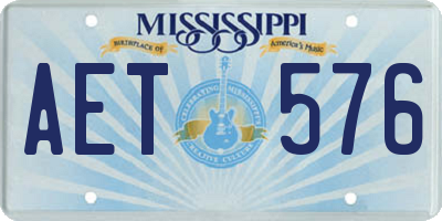 MS license plate AET576
