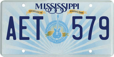 MS license plate AET579