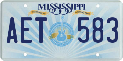 MS license plate AET583